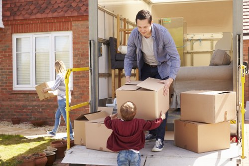 Commercial move team handling business relocation items in North London