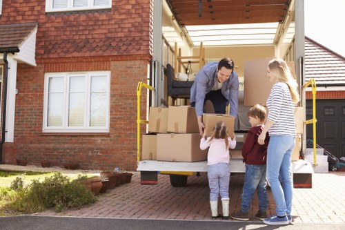 Careful loading of household furniture for a local move