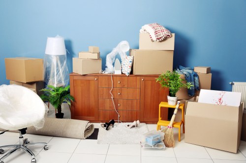Removal team preparing a flat move in Kentish Town