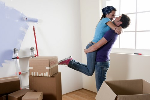 Packed boxes and furniture ready for a Kentish Town house move