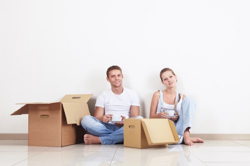 Removal van and movers handling a property move in North London