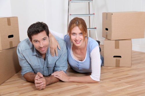 Staff reviewing site conditions before starting a moving job
