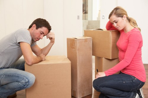 Preparing boxes and furniture for a local man and van service