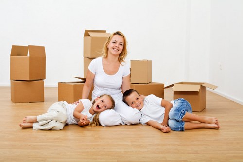 Boxes and furniture being loaded for urgent removals near Kentish Town