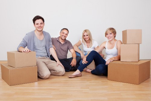 Business furniture and equipment being prepared for a move in Kentish Town
